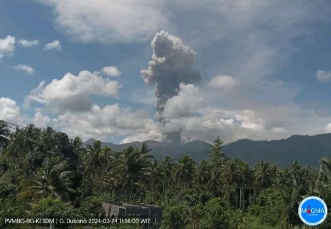 Gunung Api Dukono Di Halmahera Utara Kembali Erupsi