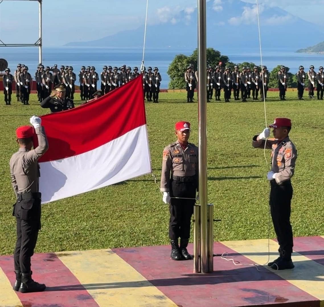 Tanamkan Nilai Patriotisme, Siswa Diktukba SPN Malut Ikut Upacara Kemerdekaan