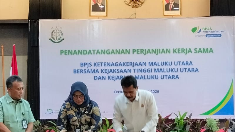 Kejati Maluku Utara dan BPJS Ketenagakerjaan Jalin Kerja Sama Lindungi Pekerja